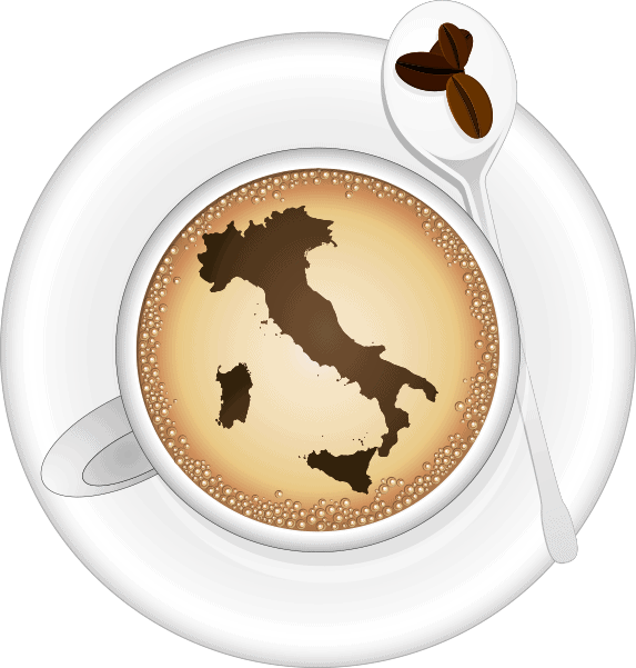 Coffee with Italian flag