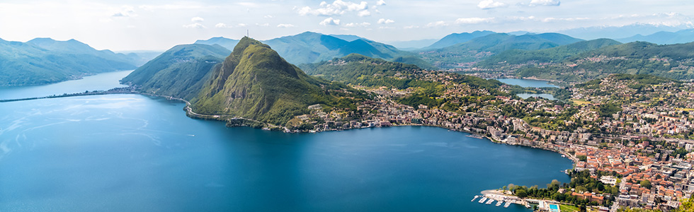 Lake Lugano aerial