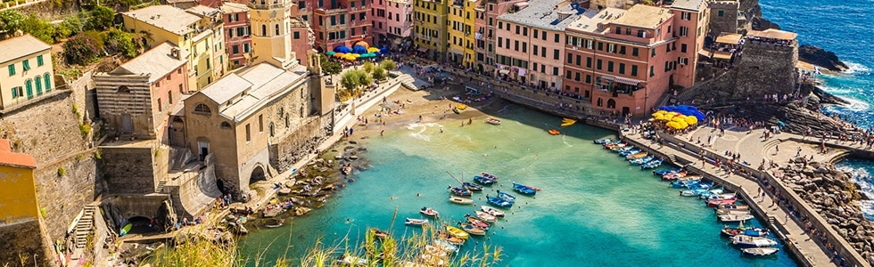 Vernazza harbor beach