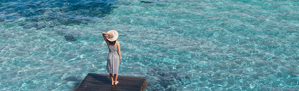 Woman in Italy in August